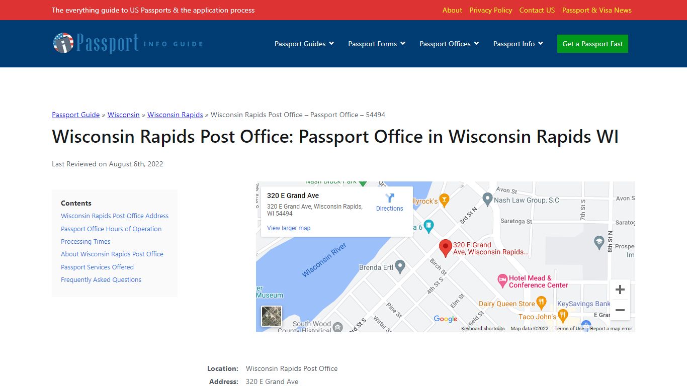 Wisconsin Rapids Post Office: Passport Office in Wisconsin Rapids WI